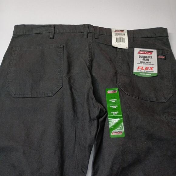 Dickies Dungaree Jeans Men's Size 44x32 Black Regular Fit Straight Leg Flex - Picture 7 of 7